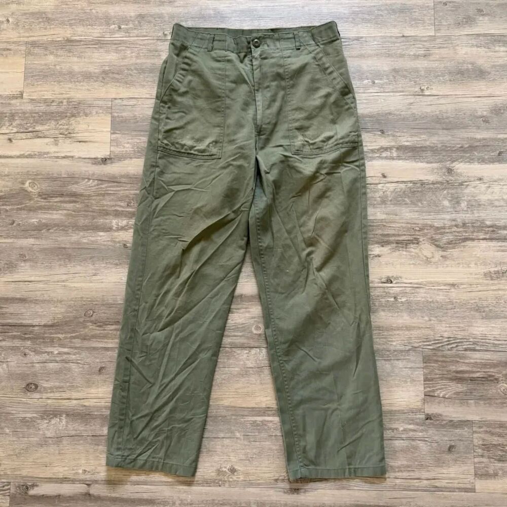 Vintage 1960s OG-507 Fatigue Military Trousers Size 32X29